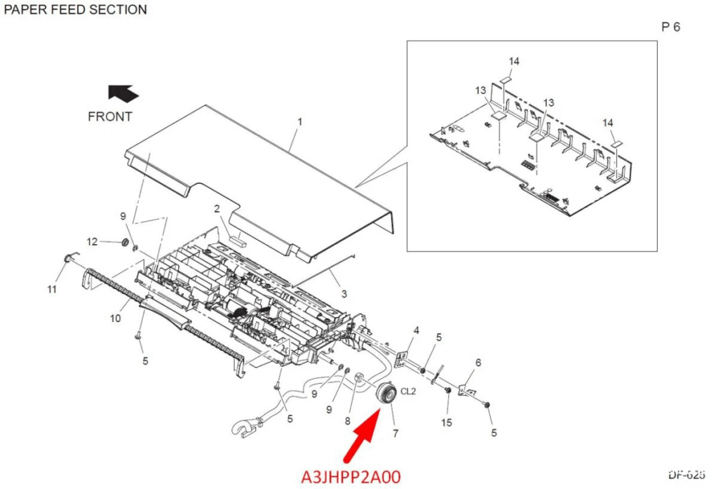 KONICA MINOLTA A3JHPP2A00 ADF DF-625 CLUTCH BIZHUB 215
