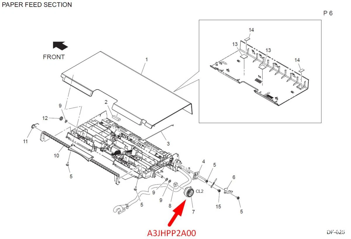 KONICA MINOLTA A3JHPP2A00 ADF DF-625 CLUTCH BIZHUB 215 - Εικόνα 2