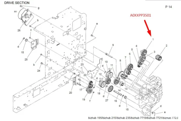 KONICA MINOLTA A0XXPP3501 GEAR ΓΡΑΝΑΖΙ