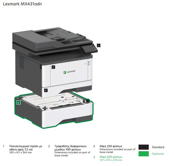 LEXMARK MX431adn B&W LASER ΠΟΛΥΜΗΧΑΝΗΜΑ - Εικόνα 3