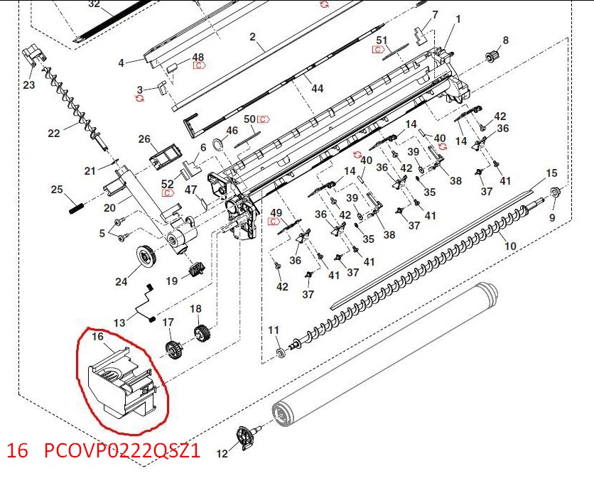 SHARP PCOVP0222QSZ1 PROCESS GEAR COVER ORIGINAL - Εικόνα 1