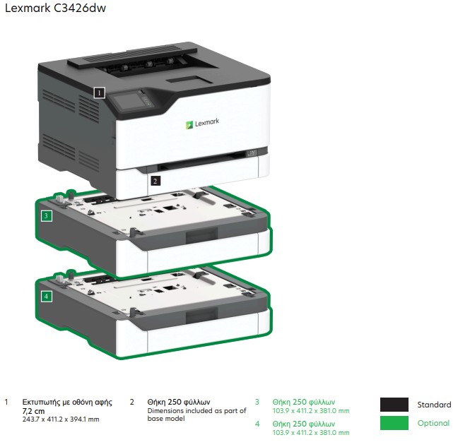 LEXMARK C3426DW COLOR LASER ΕΚΤΥΠΩΤΗΣ - Εικόνα 3